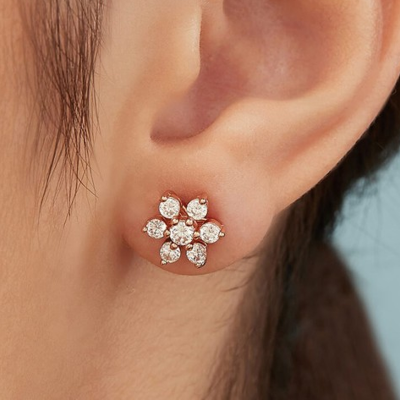 Gold-Plated Zircon Studded & Pearls Beaded Drop Earrings