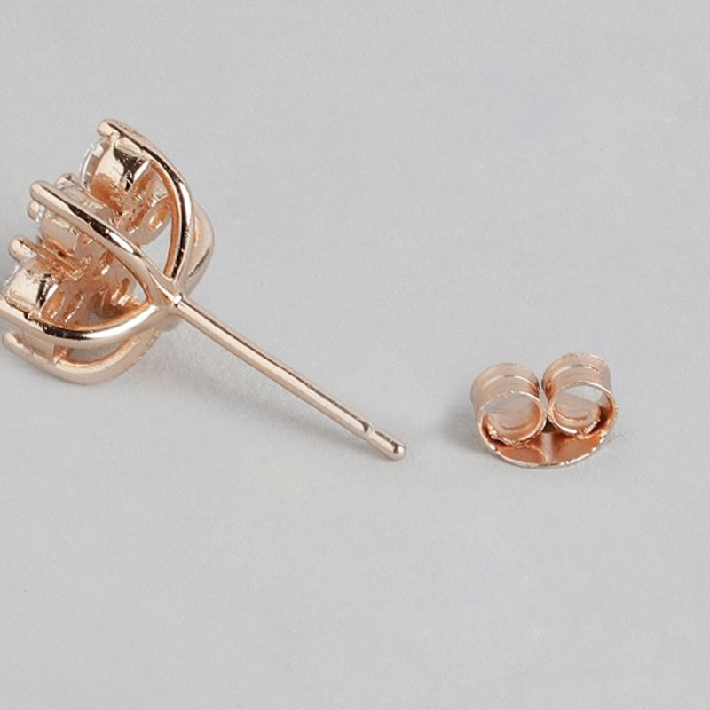 Gold-Plated Zircon Studded & Pearls Beaded Drop Earrings